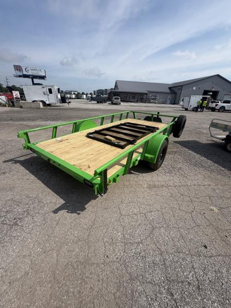 New 2027 RAWMAXX UTX1483BP3.5K Utility Trailer 83X14 SA STRAIGHT DECK (GVW:3500) LIMON GREEN