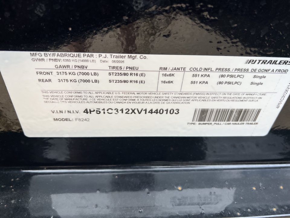 New 2027 PJ Trailers 24' F8 Deckover Equipment Trailer
