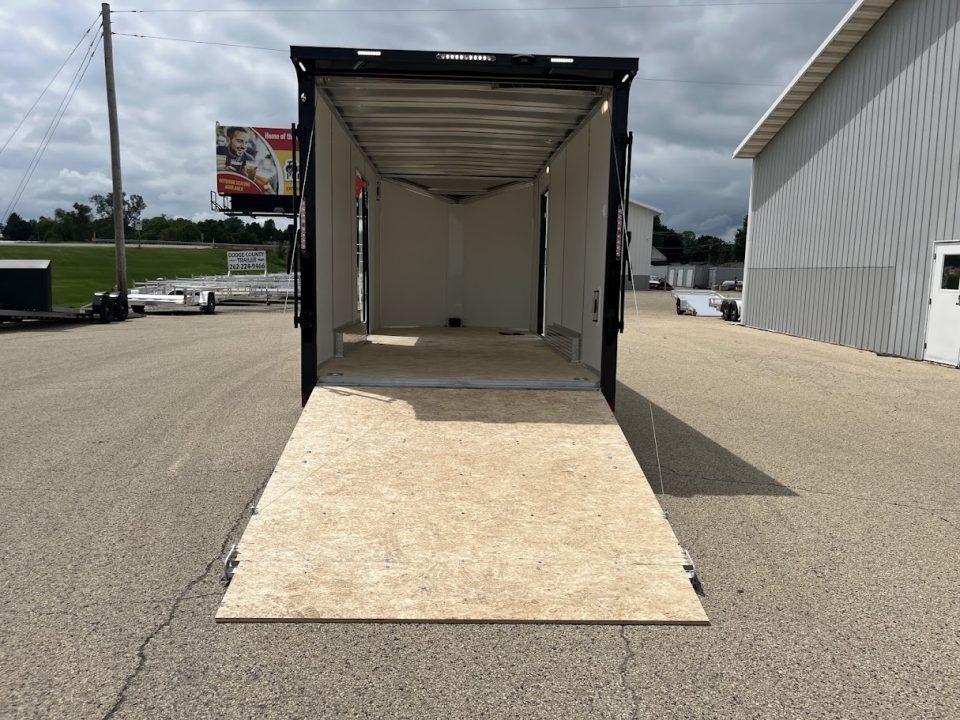 New 2027 Forest River Aluminum Ameralite-Lite 7.5' x 18' + 20" V-Front w/ UTV & Black Out Package Cargo / Enclosed Trailer