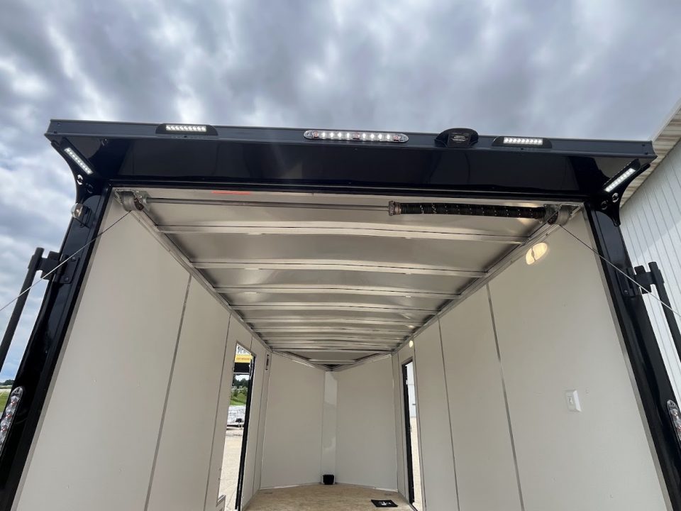 New 2027 Forest River Aluminum Ameralite-Lite 7.5' x 18' + 20" V-Front w/ UTV & Black Out Package Cargo / Enclosed Trailer