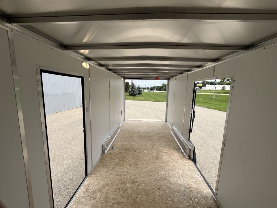 New 2027 Forest River Aluminum Ameralite-Lite 7.5' x 18' + 20" V-Front w/ UTV & Black Out Package Cargo / Enclosed Trailer