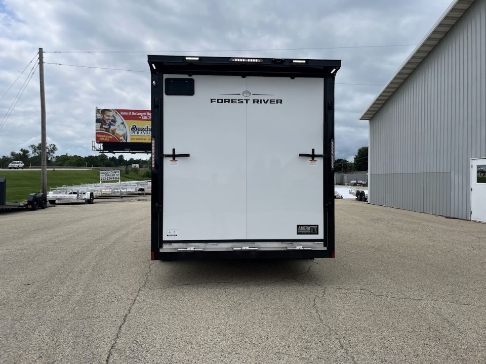 New 2027 Forest River Aluminum Ameralite-Lite 7.5' x 18' + 20" V-Front w/ UTV & Black Out Package Cargo / Enclosed Trailer