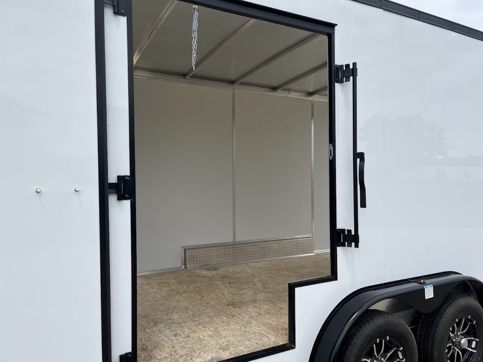 New 2027 Forest River Aluminum Ameralite-Lite 7.5' x 18' + 20" V-Front w/ UTV & Black Out Package Cargo / Enclosed Trailer