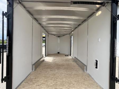 New 2027 Forest River Aluminum Ameralite-Lite 7.5' x 18' + 20" V-Front w/ UTV & Black Out Package Cargo / Enclosed Trailer