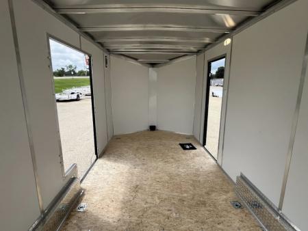 New 2027 Forest River Aluminum Ameralite-Lite 7.5' x 18' + 20" V-Front w/ UTV & Black Out Package Cargo / Enclosed Trailer