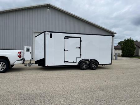 New 2027 Forest River Aluminum Ameralite-Lite 7.5' x 18' + 20" V-Front w/ UTV & Black Out Package Cargo / Enclosed Trailer