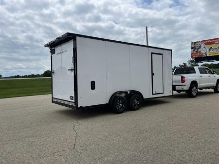 New 2027 Forest River Aluminum Ameralite-Lite 7.5' x 18' + 20" V-Front w/ UTV & Black Out Package Cargo / Enclosed Trailer