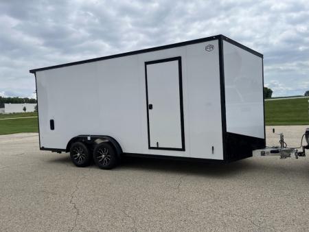 New 2027 Forest River Aluminum Ameralite-Lite 7.5' x 18' + 20" V-Front w/ UTV & Black Out Package Cargo / Enclosed Trailer