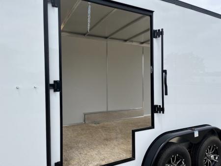 New 2027 Forest River Aluminum Ameralite-Lite 7.5' x 18' + 20" V-Front w/ UTV & Black Out Package Cargo / Enclosed Trailer