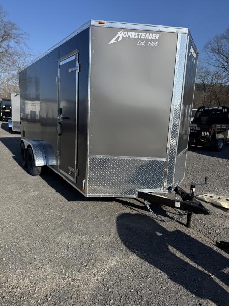 New 2026 Homesteader 7x16IT V-Nose - 7' Interior - SILVER - OHV PKG. ATV/UTV TRAILER