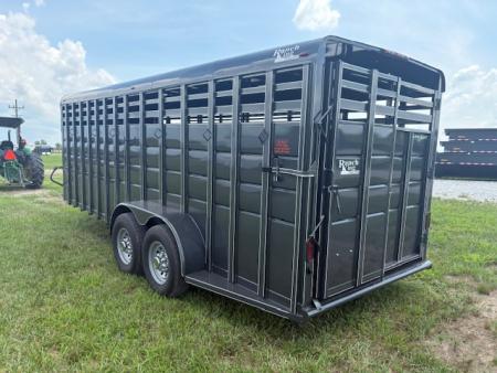 New 2026 Calico Trailers 6'8x20 Tandem 14K Livestock Trailer W/ 2 Cut Gates