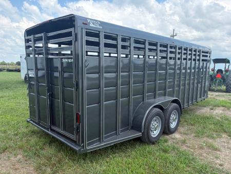 New 2026 Calico Trailers 6'8x20 Tandem 14K Livestock Trailer W/ 2 Cut Gates