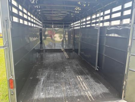 New 2026 Calico Trailers 6'8x20 Tandem 14K Livestock Trailer W/ 2 Cut Gates