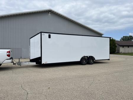 New 2027 Forest River Aluminum Ameralite 8' x 24' + 20  V-Front w/ 110V Electrical & Black Out Package Enclosed Car Hauler