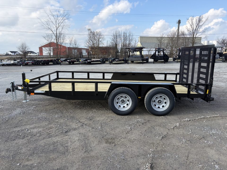 New 2026 AMO AL14TBXW (82" X 14') 7K Heavy Duty Landscape Utility Trailer