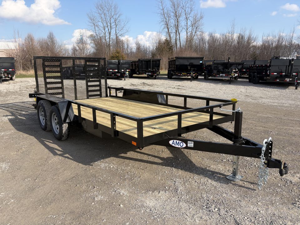 New 2026 AMO AL14TBXW (82" X 14') 7K Heavy Duty Landscape Utility Trailer