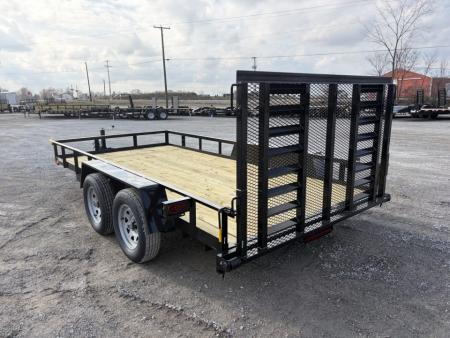 New 2026 AMO AL14TBXW (82" X 14') 7K Heavy Duty Landscape Utility Trailer