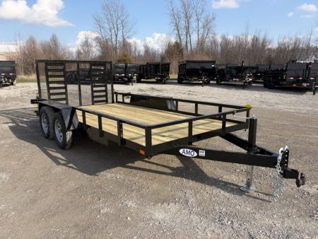 New 2026 AMO AL14TBXW (82" X 14') 7K Heavy Duty Landscape Utility Trailer