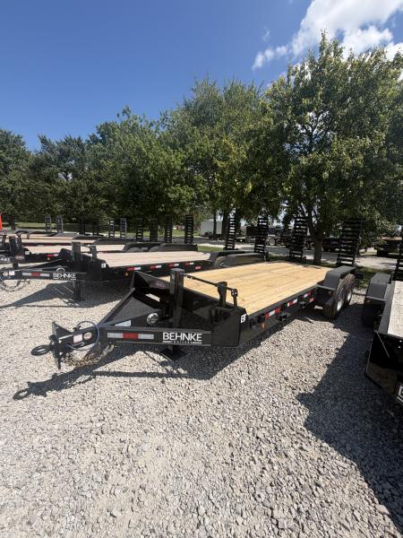 New 2027 Behnke CBCT2020E-S10K Equipment Trailer 83X20 TA SKIDLOADER BEAVERTAIL W/FLIP-UP RAMPS (GVW:20000) BLACK