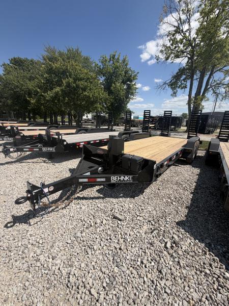 New 2027 Behnke CBCT2016E-S Equipment Trailer 83X20 TA BEAVERTAIL W/ STAND UP RAMPS (GVW:16000) BLACK