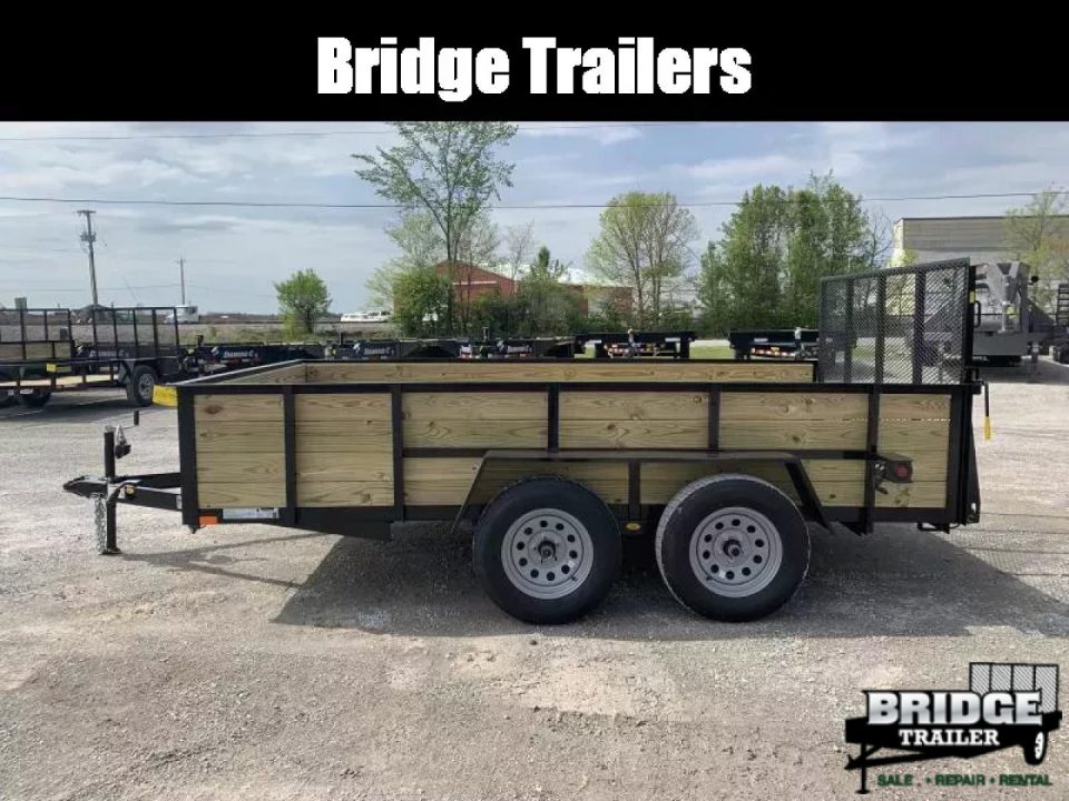 New 2026 AMO A9612TBXWG (82" X 12') 7K Tandem Highside Utility Trailer