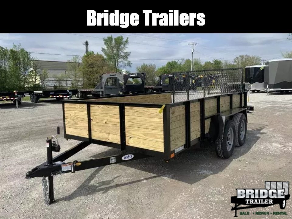 New 2026 AMO A9612TBXWG (82" X 12') 7K Tandem Highside Utility Trailer