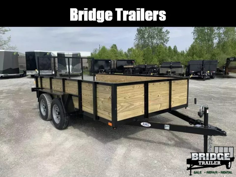 New 2026 AMO A9612TBXWG (82" X 12') 7K Tandem Highside Utility Trailer