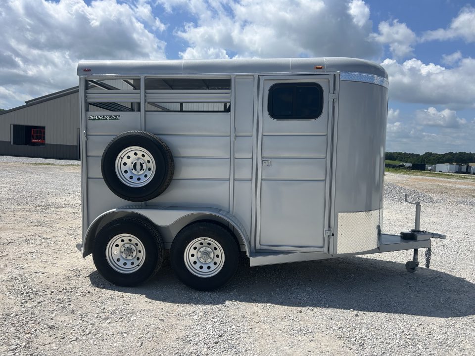 New 2026 Calico Trailers 2 HORSE SLANT Stock / Stock Combo Trailer