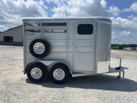 New 2026 Calico Trailers 2 HORSE SLANT Stock / Stock Combo Trailer