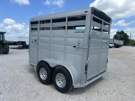 New 2026 Calico Trailers 2 HORSE SLANT Stock / Stock Combo Trailer