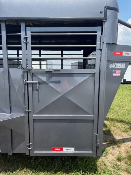 New 2026 Kodiak 6'8x24x6'6 Tandem 14K Livestock Trailer W/ 2 Cut Gates, Front Clean Out, & 14 Ply Tires