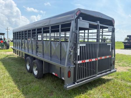New 2026 Kodiak 6'8x24x6'6 Tandem 14K Livestock Trailer W/ 2 Cut Gates, Front Clean Out, & 14 Ply Tires