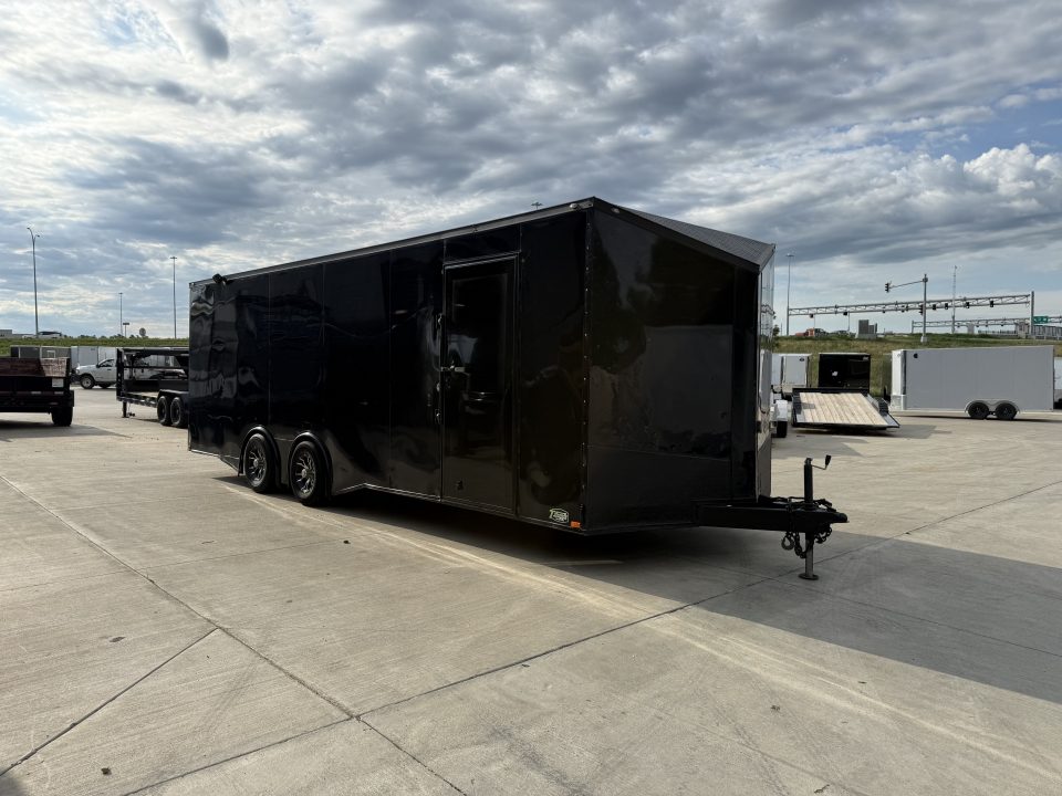 Used USED 2018 Spartan 8.5x24+2v dovetail enclosed cargo car hauler trailer Rear Ramp Door