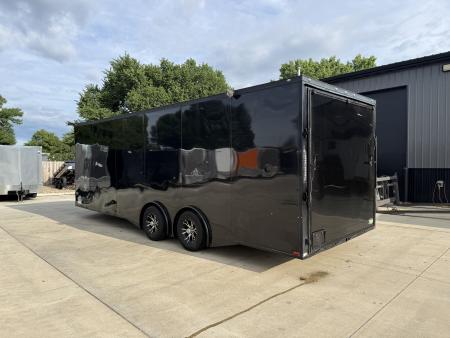 Used USED 2018 Spartan 8.5x24+2v dovetail enclosed cargo car hauler trailer Rear Ramp Door
