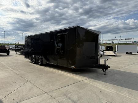 Used USED 2018 Spartan 8.5x24+2v dovetail enclosed cargo car hauler trailer Rear Ramp Door
