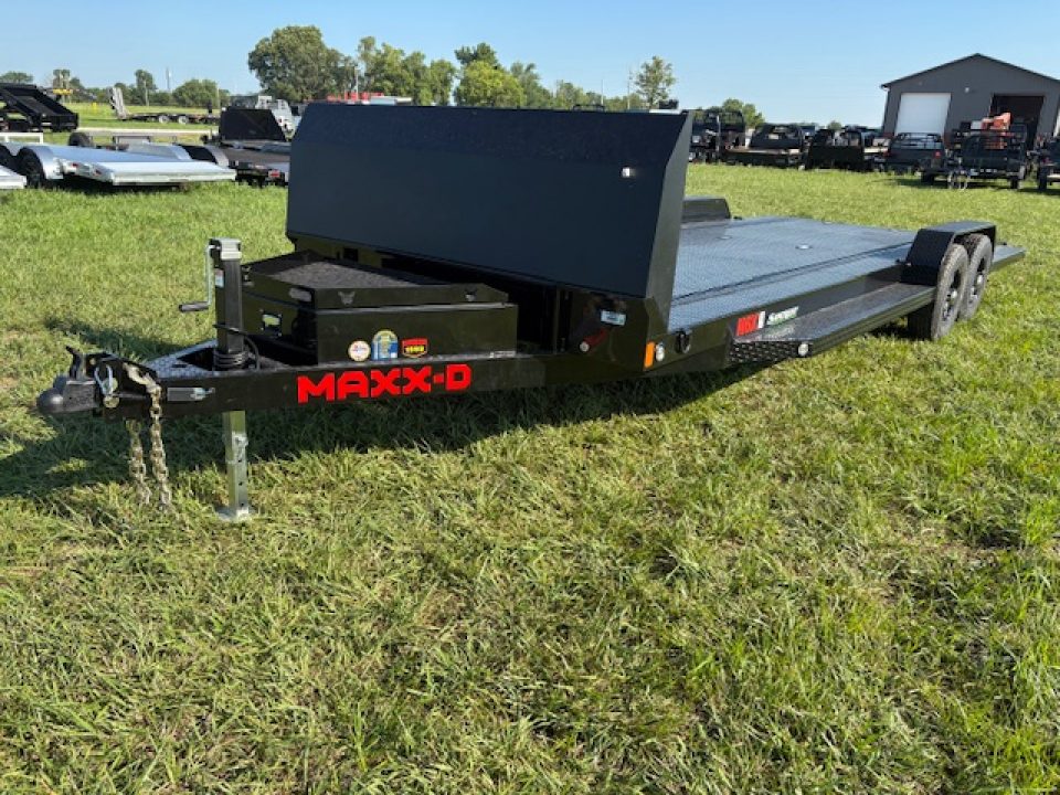 New 2027 MAXX-D 83x24 Tandem 9.9K Steel Floor Car / Racing Trailer W/ Rock Shield, In-Floor Lights, & E-Trac