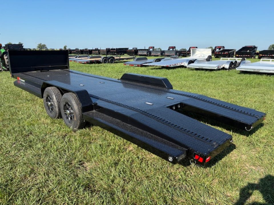 New 2027 MAXX-D 83x24 Tandem 9.9K Steel Floor Car / Racing Trailer W/ Rock Shield, In-Floor Lights, & E-Trac