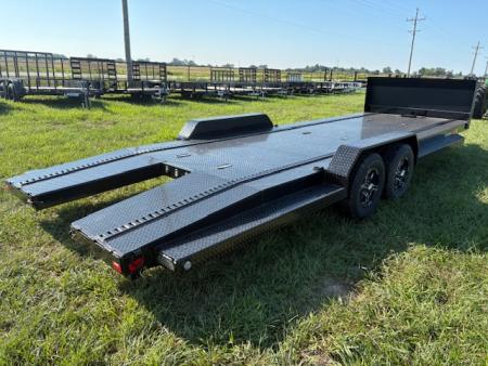 New 2027 MAXX-D 83x24 Tandem 9.9K Steel Floor Car / Racing Trailer W/ Rock Shield, In-Floor Lights, & E-Trac