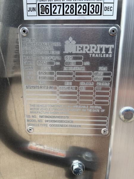 New 2027 Merritt 8x24 Cattle Baron Livestock Trailer