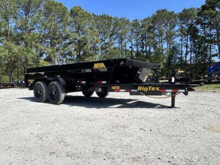 New 2027 Big Tex 14TD Dump Trailer, 7x16 6 stage telescopic 7 gauge floor comb gate tarp, ramps, and stabilizer feet included