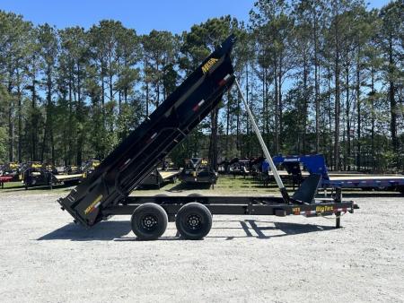 New 2027 Big Tex 14TD Dump Trailer, 7x16 6 stage telescopic 7 gauge floor comb gate tarp, ramps, and stabilizer feet included