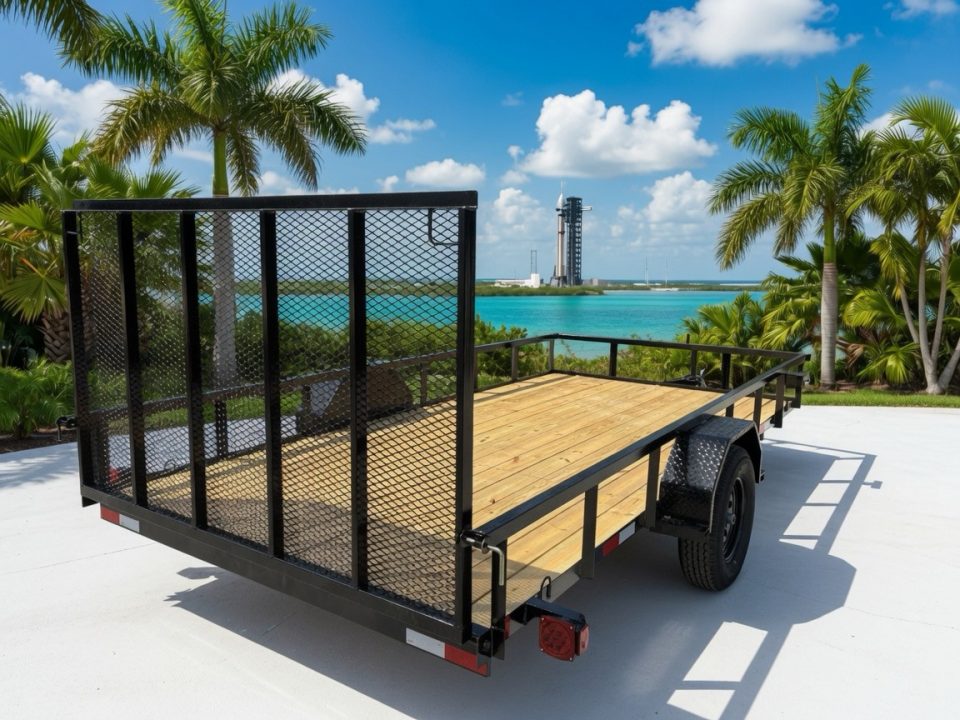 New 2026 Southern Grace Steel Fabrication 7x14 Single Axle Utility Trailer – LED Lights | 2,990 LB Axle | Wood Deck Utility Trailer