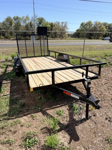 New 2026 Southern Grace Steel Fabrication 7x14 Single Axle Utility Trailer – LED Lights | 2,990 LB Axle | Wood Deck Utility Trailer