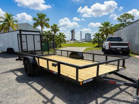 New 2026 Southern Grace Steel Fabrication 7x14 Single Axle Utility Trailer – LED Lights | 2,990 LB Axle | Wood Deck Utility Trailer