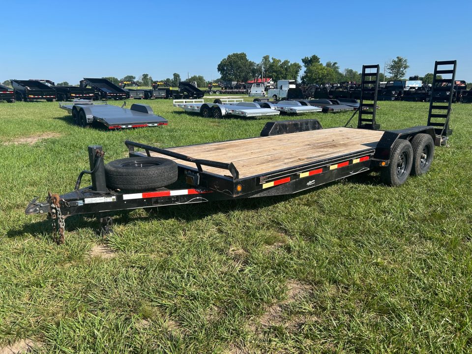 Used 2019 Starlite 83x20 Tandem 14K Equipment Trailer w/ 2' Dove, Standup Ramps & Slide In Ramps