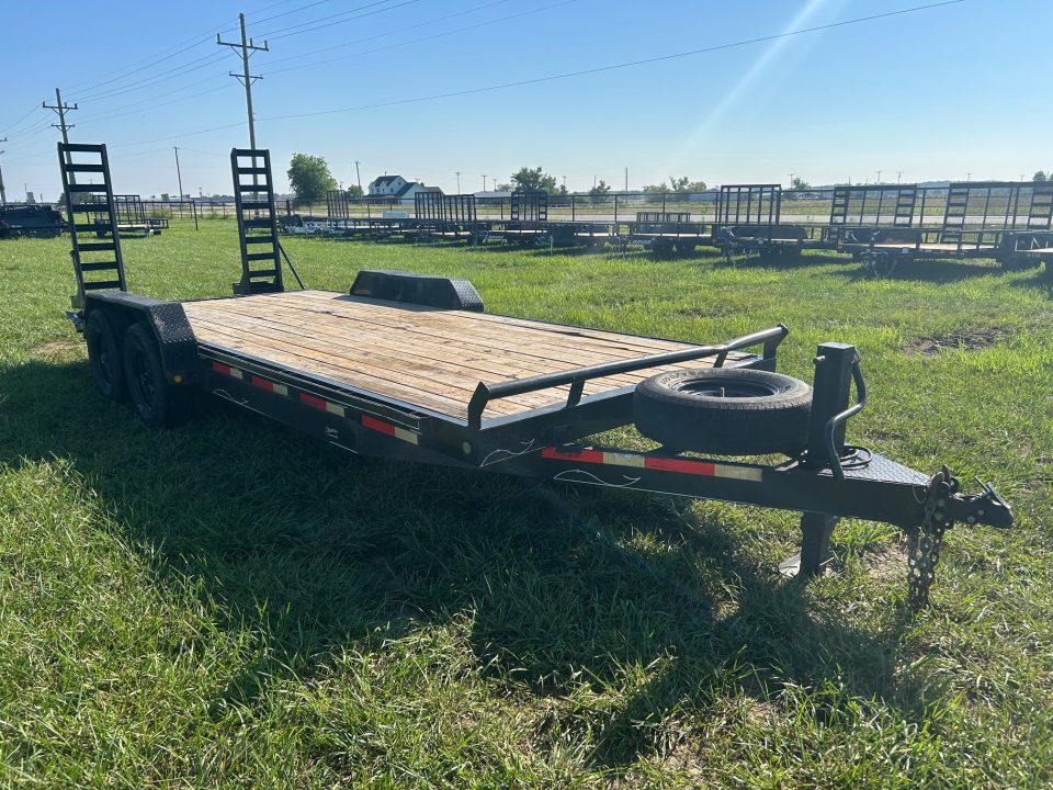 Used 2019 Starlite 83x20 Tandem 14K Equipment Trailer w/ 2' Dove, Standup Ramps & Slide In Ramps