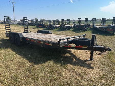 Used 2019 Starlite 83x20 Tandem 14K Equipment Trailer w/ 2' Dove, Standup Ramps & Slide In Ramps