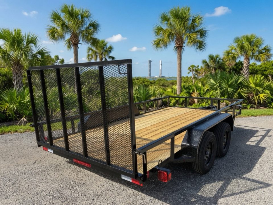 New 2026 Southern Grace Steel Fabrication 7x14 Tandem Axle Utility Trailer – 7K GVWR | Brakes | Spare Tire Carrier Utility Trailer