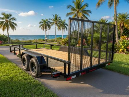 New 2026 Southern Grace Steel Fabrication 7x14 Tandem Axle Utility Trailer – 7K GVWR | Brakes | Spare Tire Carrier Utility Trailer