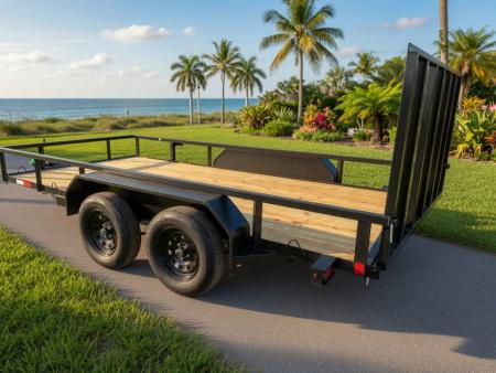 New 2026 Southern Grace Steel Fabrication 7x14 Tandem Axle Utility Trailer – 7K GVWR | Brakes | Spare Tire Carrier Utility Trailer